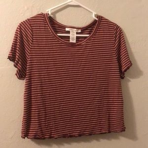 Super Cute Red and white crop top